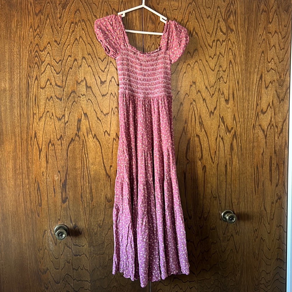 Storia Boho Pink Floral Maxi Dress